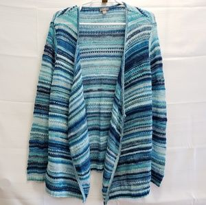 J. Jill Open Front Knit Cardigan XL Linen 0067B02